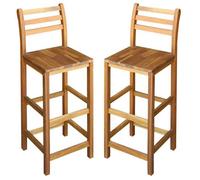 ""Promotion avril""*Tabourets de bar,YUYAN,Lot de 2, pour patio/extérieur, bois d'acacia massif,42x36x110cm 691211