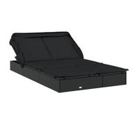 ""Promotion avril""*Transat 2 places avec toit pliable - YUYAN - Transat/Fauteuil camping - noir 213x118x97cm,213x118x97cm 149607
