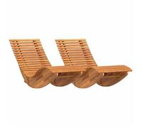 ""Promotion avril""*Transat - YUYAN - Lot de 2 - Chaise de Repos - Marron 154x60x74cm Bois d'Acacia Massif,154x60x74cm 236945