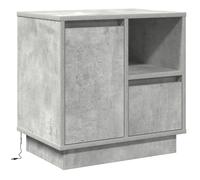PROMOTION cabinet de chevet - Meuble de chambre - avec Lumière LED gris béton 50x34,5x50 cm 47331 - BestMeuble