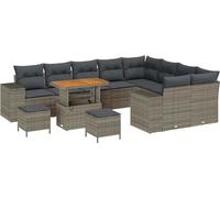 "Promotion d'hiver" Ensemble de canapé de jardin avec coussin avec mémoire avec coussin 12 pcs Gris - Canapés de jardin CC14082