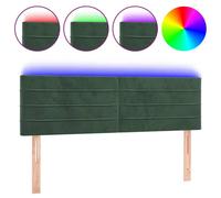 "Promotion d'hiver" LED Tête de lit vert foncé 144x5x78/88 cm velours - Têtes de lit CC4039