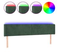 "Promotion d'hiver" LED Tête de lit vert foncé 183x16x78/88 cm velours - Têtes de lit CC4183