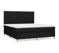 "Promotion d'hiver" Lit boxspring avec matelas Noir 180x200 cm Tissu - Lits Classiques CC6306