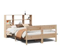 "Promotion d'hiver" Lit en bois massif avec étagère sans matelas 150x200 cm pin - Lits classiques CC12451