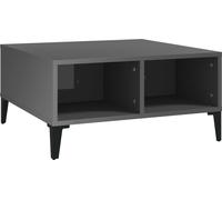 "Promotion d'hiver" Table basse gris brillant 60x60x30 cm bois composite - Tables basses CC18785
