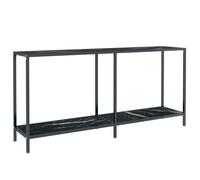 "Promotion d'hiver" Table console Noir 160x35x75,5 cm cm verre trempé - Tables d'appoint CC12328