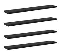PROMOTION Étagères de bibliothèque - Pack de 4 - chêne noir, 60x10x1,5 cm - Fabriquées - Bois d'ingénierie 87807 - BestMeuble