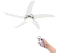 Promotion Févr""Ventilateur de plafond orné avec lampe 128 cm Blanc - Utilisation Polyvalente 026_93755352