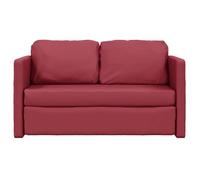 ""Promotion janvier"" Canapé-lit Convertible - CLARENCE - 2 en 1 - rouge bordeaux 112x174x55 cm similicuir CC474