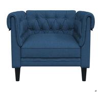 ""Promotion janvier"" Fauteuil 1 place - mango - Petit Canapé Chesterfield - bleu tissu 78.5x74.5x74.5 cm - SS1559