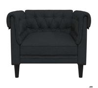 ""Promotion janvier"" Fauteuil 1 place - mango - Petit Canapé Chesterfield - noir tissu 78.5x74.5x74.5 cm - SS1555