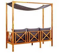""Promotion mars"" * Banc de jardin (1/2 PLACES) - Banquette pour jardin - anticorrosion - avec auvent Bois d'acacia solide_9226355