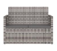 ""Promotion mars"" * Banc de jardin (1/2 PLACES) - Banquette pour jardin - anticorrosion - avec coussins Gris 105 cm Résine tressée_63