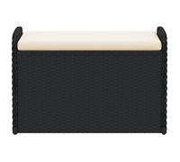 ""Promotion mars"" * Banc de rangement (1 PLACES) - Banquette balcon/coffre rangement - anticorrosion - avec coussin noir 80x51x52 cm