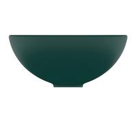 ""Promotion mars"" * Bassin d'évier - YUYUE - Lavabo rond de salle de bain - Vert foncé mat 32,5x14cm Céramique_2536349