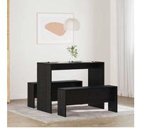 ""Promotion mars"" * Chaises et Table de salon,SOLDES CHIC,Noir Ensemble de salle à manger 2 pcs - Construction Solide - Chêne noir Bo