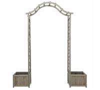 ""Promotion mars"" * Pergola de jardin - YUYUE - Meuble d’extérieur - Tonnelle/Arche - avec jardinière Gris Bois pin massif_1215551