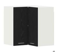 Promotion Noël""Armoire Suspendue d'angle - Riga - Chêne noir - 57 x 57 x 60cm FR07_ 4385982