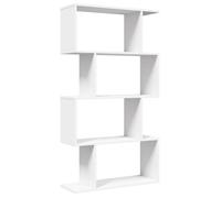 (Promotion octo)Bibliothèque Étagère de livres séparateur de pièce à 4 niveaux Blanc 70 x 24 x 129cm Bois d'ingénierie skd52685