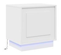 PROMOTION Table de chevet - Meuble de chambre - avec éclairage LED blanche 44x34,5x45 cm 72059 - BestMeuble