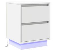 PROMOTION Table de chevet - Meuble de chambre - avec éclairage LED blanches 39x34,5x50 cm 54737 - BestMeuble