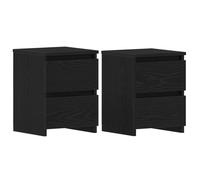 PROMOTION Tables de chevet - Meuble de chambre - avec tiroirs 2 pcs Chêne noir 30x30x40 cm 74952 - BestMeuble