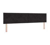 PROMOTION Tête de lit contemporain LED Noire Lot de 2 Noir Microfibre Grande Moderne 14407 - BestMeuble