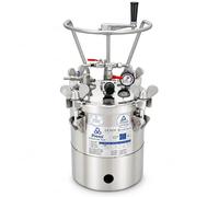 PRONA RT-10MS Pot de pression de peinture en acier inoxydable 10 L, réservoir d'alimentation manuel à manivelle, 0,3 MPa, sortie de peinture 1/4, seau intérieur SUS304 pour revêtement industriel