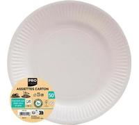 Pronappe 10x 50 Assiettes en carton rondes, 23 cm Blanc 79110I