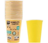 Pronappe 20x 15 Gobelets en carton, 20 cl Jaune 89119I