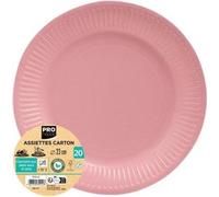 Pronappe 25x 20 Assiettes en carton rondes, 23 cm Rose 79214I