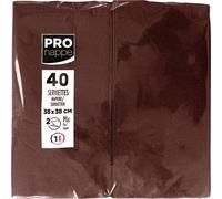 Pronappe 30x 40 serviettes ouate 2 plis pliées 1/8 Chocolat SV623911I