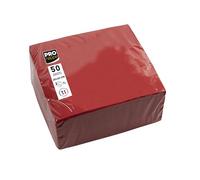 Paquet de 50 serviettes cocktail micro-gaufrées ouate 2 plis - 20x20 cm - Rouge