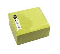 Generique Serviettes cocktail micro-gaufrées ouate 2 plis 20 x 20 cm - pack de 50 - Vert kiwi