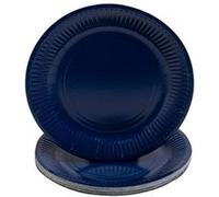 Generique – Assiettes en carton jetables rondes 23 cm – Bleu marine – Pack de 20