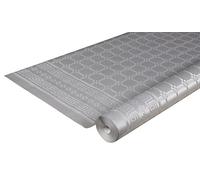 PRONAPPE - Réf. R482552I - Nappe jetable papier damassé en rouleau de 25 M de long X 1,18 M de large - Papier damassé au motif universel chic et classique - 83 couverts - Couleur argent