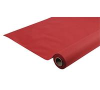 Pronappe - Réf. R585009I - Nappe jetable en rouleau de 50 M de long X 1,20 M de large - Intissée Airlaid, matière effet textile avec un tombé parfait, proche du tissu - Couleur rouge