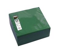 PRONAPPE - Réf. SV622007I - 50 Serviettes cocktail 20x20 cm - Papier micro-gaufré - ouate 2 plis - Vert sapin