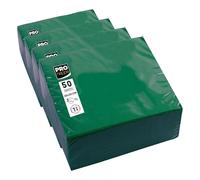 PRONAPPE - Réf. SV622007I - 50 Serviettes cocktail 20x20 cm - Papier micro-gaufré - ouate 2 plis - Vert sapin (Lot de 4)