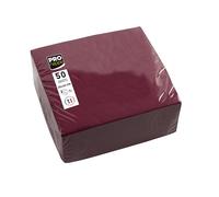 PRONAPPE - Réf. SV622008I - 50 Serviettes cocktail 20x20 cm - Papier micro-gaufré - ouate 2 plis - Bordeaux