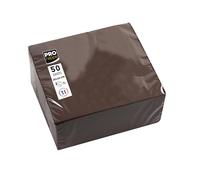 PRONAPPE - Réf. SV622011I - 50 Serviettes cocktail 20x20 cm - Papier micro-gaufré - ouate 2 plis - Chocolat