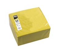 PRONAPPE - Réf. SV622024I - 50 Serviettes cocktail 20x20 cm - Papier micro-gaufré - ouate 2 plis - Jaune