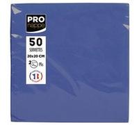 Pronappe - Serviette - Taille 20 x 20 cm - jetable - bleu marine (pack de 50) Bleu marine