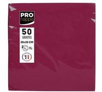 Pronappe - Serviette - Taille 20 x 20 cm - jetable - bordeaux (pack de 50) Bordeaux G