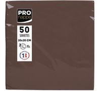 Pronappe - Serviette - Taille 20 x 20 cm - jetable - chocolat (pack de 50) Chocolat G