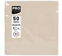 PRONAPPE - Réf. SV622002I - 50 Serviettes cocktail 20x20 cm - Papier micro-gaufré - ouate 2 plis - Ivoire