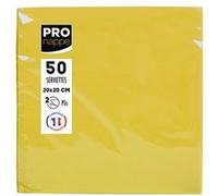 PRONAPPE Serviette cocktail Réf. SV622024I 20 x 20 cm micro-gaufré ouate 2 plis pack de 50 Jaune