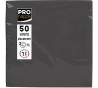 Pronappe - Serviette - Taille 20 x 20 cm - jetable - noir (pack de 50) Noir G