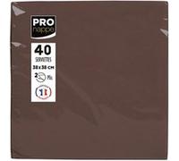Pronappe - Serviette - Taille 38 x 38 cm - jetable - chocolat (pack de 40) Chocolat G